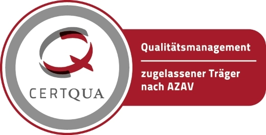 CERTQUA Qualitätsmanagement Siegel - Zertifikat zugelassener Träger nach AZAV CERTQUA Qualitätsmanagement Siegel - Zertifikat zugelassener Träger nach AZAV
